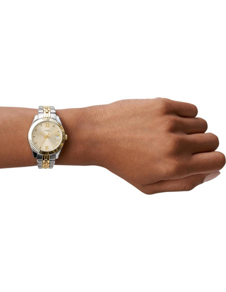 Reloj de Cuarzo Mini Scarlette Fossil 32mm Bicolor Oro/Plata