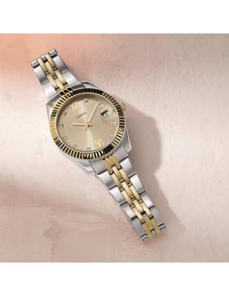 Reloj de Cuarzo Mini Scarlette Fossil 32mm Bicolor Oro/Plata