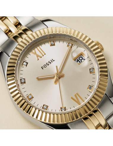 Reloj de Cuarzo Mini Scarlette Fossil 32mm Bicolor Oro/Plata