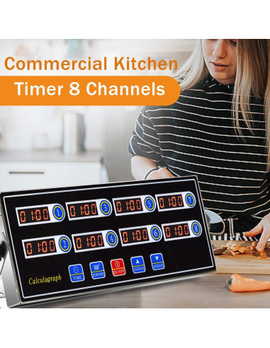 Temporizador Digital de Cocina Genérico 8 Canales Alarma Fuerte