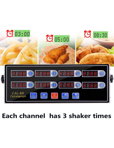 Temporizador Digital de Cocina Genérico 8 Canales Alarma Fuerte