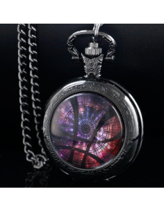 Reloj de bolsillo Tiong retro de cuarzo con cadena 80 cm 2