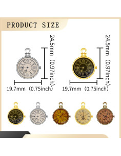 15 Piezas Reloj de Bolsillo Retro Accesorios Joyería DIY 2