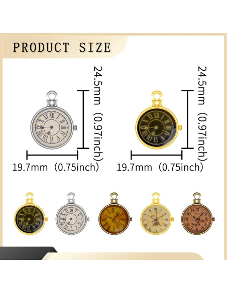 15 Piezas Reloj de Bolsillo Retro Accesorios Joyería DIY