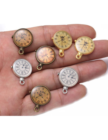 15 Piezas Reloj de Bolsillo Retro Accesorios Joyería DIY