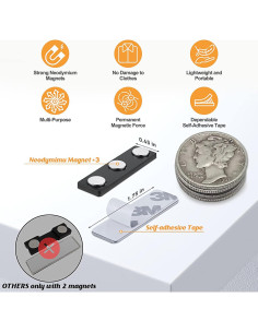 Kit de Sujetadores Magnéticos YOGEERNIC 20 Pcs para Insignias 2