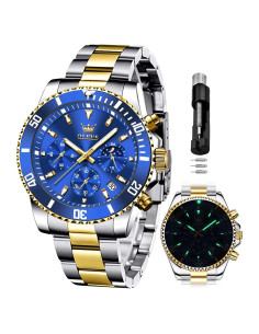 Reloj OLEVS para Hombres Cronógrafo Fase Lunar Acero