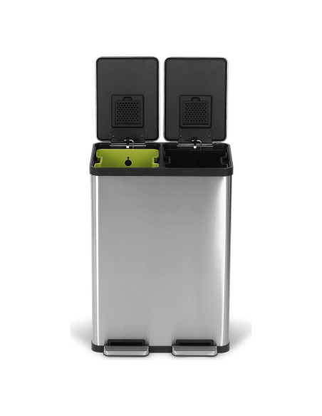 Cubo de Basura Simpli-Magic 60L Doble Compartimento Acero