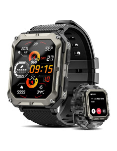 Reloj Inteligente Militar Rgthuhu Negro 100M Resistente Agua