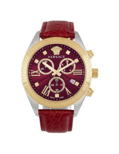 Reloj de lujo Versace Greca Chrono 40mm correa roja
