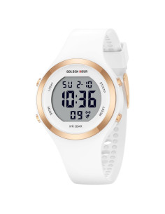 Reloj Digital Deportivo GOLDEN HOUR para Mujeres Blanco