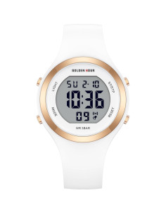 Reloj Digital Deportivo GOLDEN HOUR para Mujeres Blanco 2