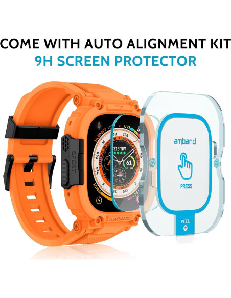 Funda amBand con protector para Apple Watch Ultra 49mm Naranja