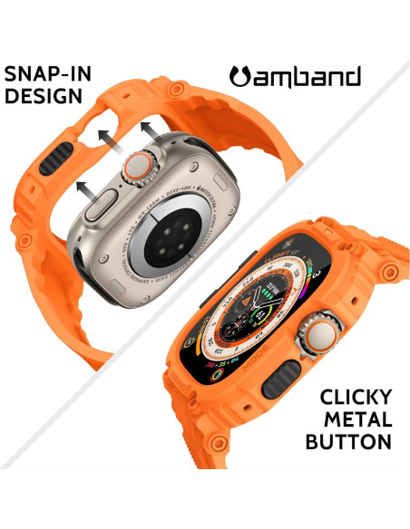 Funda amBand con protector para Apple Watch Ultra 49mm Naranja