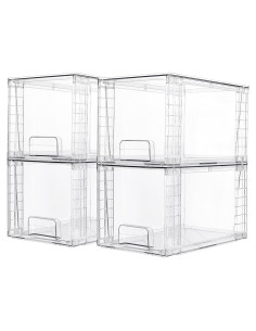 Cajones de Almacenamiento Vtopmart 4 Pack Apilables Acrílico