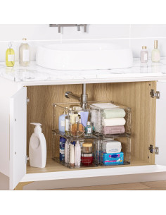 Cajones de Almacenamiento Vtopmart 4 Pack Apilables Acrílico 2