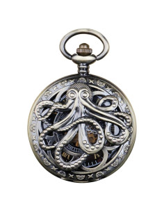 Reloj de bolsillo mecánico Dentily estilo steampunk bronce