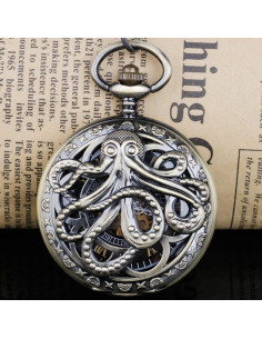 Reloj de bolsillo mecánico Dentily estilo steampunk bronce 2