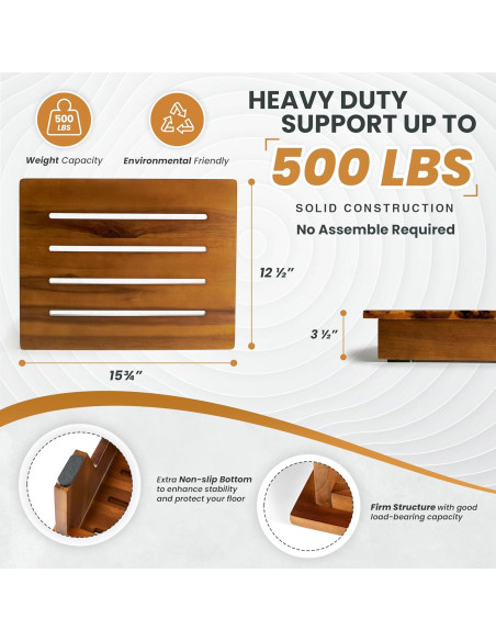 Taburete de Madera HOLANA 8.89 cm Antideslizante Acacia
