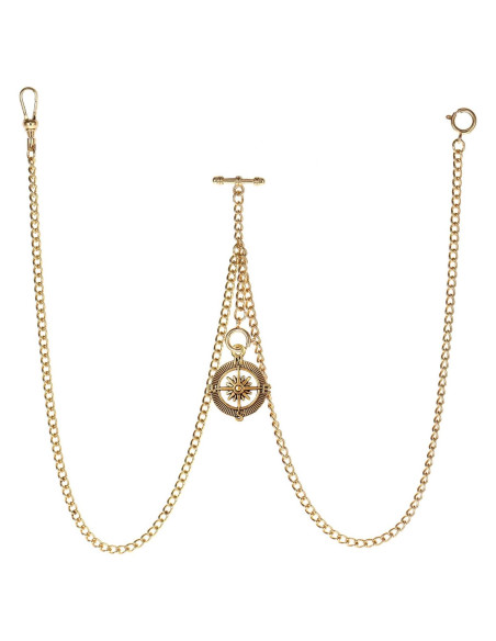 Reloj de bolsillo Albert con cadena bronce y colgante brújula