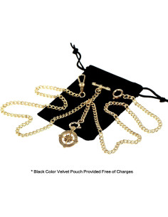 Reloj de bolsillo Albert con cadena bronce y colgante brújula 2