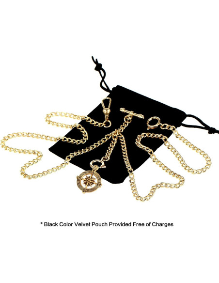 Reloj de bolsillo Albert con cadena bronce y colgante brújula