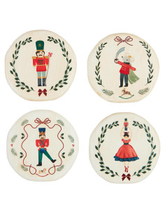 Juego de Posavasos de Resina Cascanueces Mud Pie - 4 Piezas