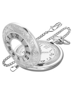 Reloj de bolsillo SwitchMe plateado con esfera árabe