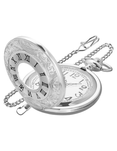 Reloj de bolsillo SwitchMe plateado con esfera árabe