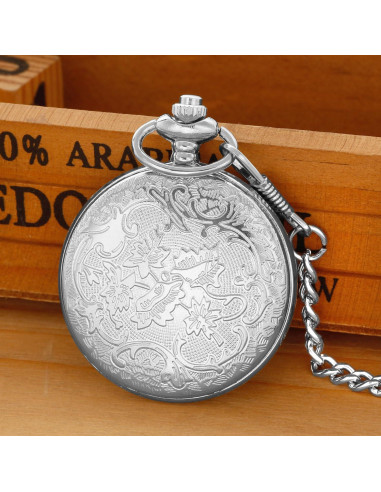 Reloj de bolsillo SwitchMe plateado con esfera árabe