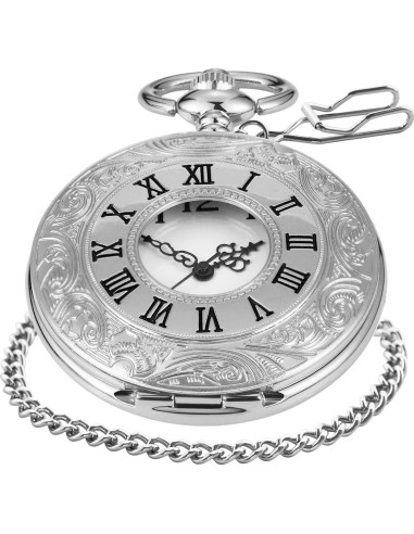 Reloj de bolsillo SwitchMe plateado con esfera árabe