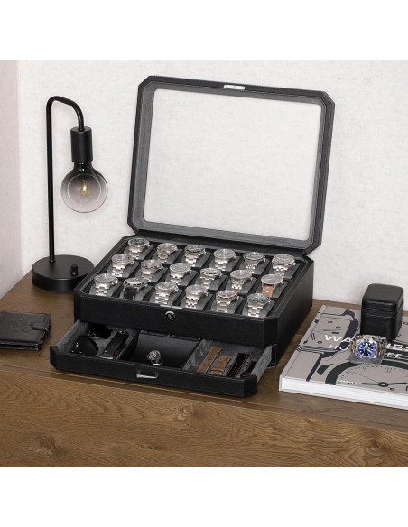 Caja de Relojes Rothwell 18 Compartimentos con Cajón