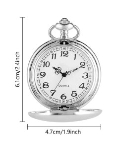 Juego de 2 Relojes de Bolsillo Alladaga Clásicos con Cadena 2