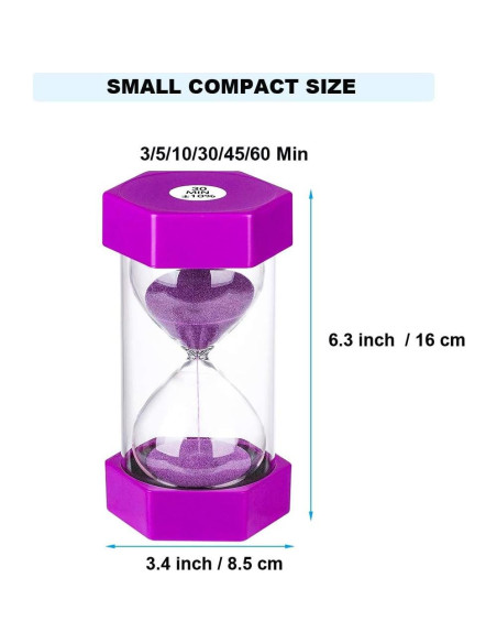 Reloj de Arena SuLiao 3 Minutos Morado para Juegos y Cocina