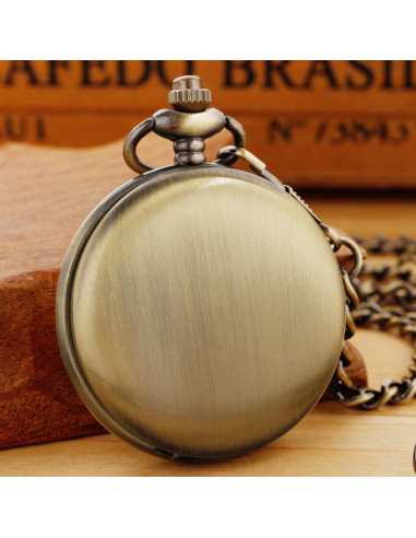 Reloj de bolsillo SwitchMe de cuarzo con cadena bronce
