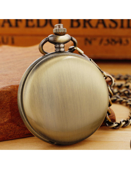 Reloj de bolsillo SwitchMe de cuarzo con cadena bronce