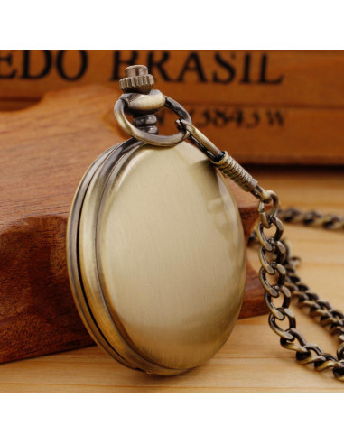 Reloj de bolsillo SwitchMe de cuarzo con cadena bronce