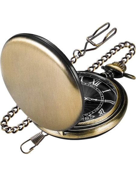 Reloj de bolsillo SwitchMe de cuarzo con cadena bronce