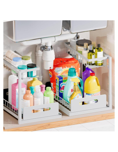 Organizador Bajo Fregadero VUSIGN 2 Paquete Blanco