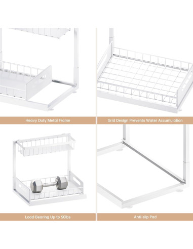 Organizador Bajo Fregadero VUSIGN 2 Paquete Blanco