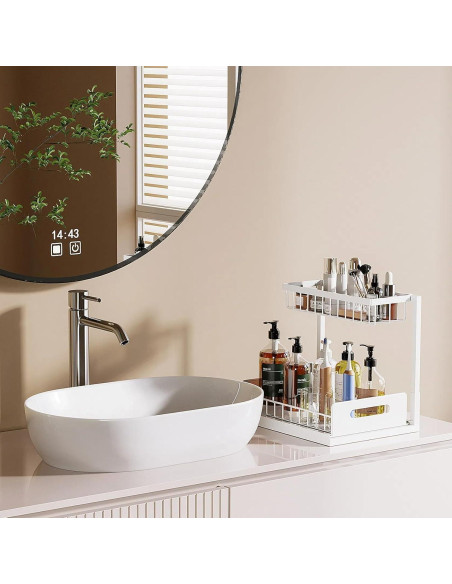 Organizador Bajo Fregadero VUSIGN 2 Paquete Blanco