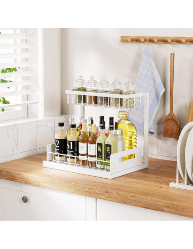 Organizador Bajo Fregadero VUSIGN 2 Paquete Blanco