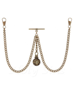 Cadena de Reloj de Bolsillo Doble Albert Bronce 30,48 cm