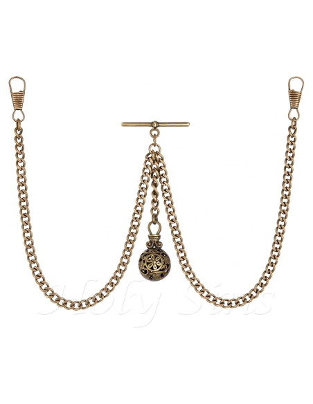 Cadena de Reloj de Bolsillo Doble Albert Bronce 30,48 cm