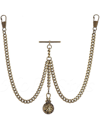 Cadena de Reloj de Bolsillo Doble Albert Bronce 30,48 cm