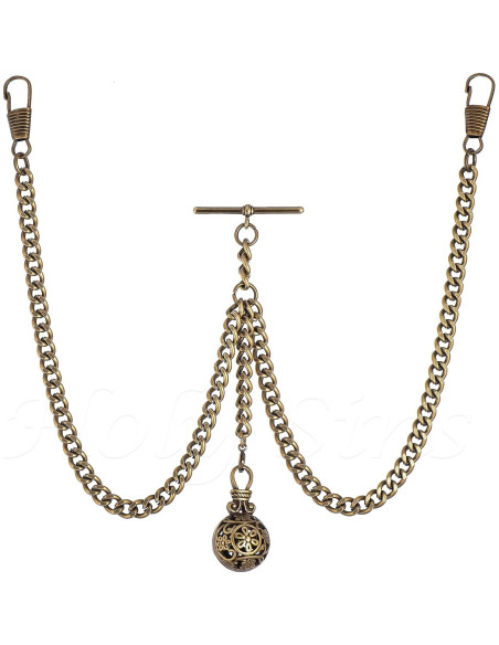 Cadena de Reloj de Bolsillo Doble Albert Bronce 30,48 cm