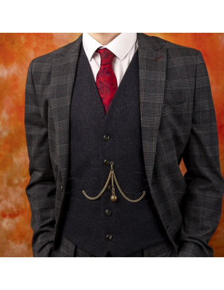 Cadena de Reloj de Bolsillo Doble Albert Bronce 30,48 cm