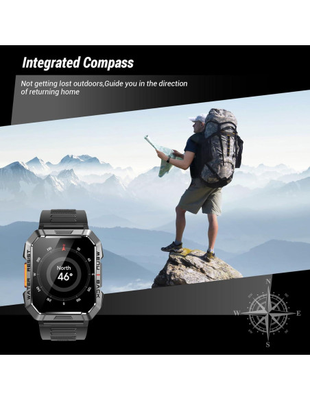 Reloj Inteligente Militar IOWODO W60 2.01'' Bluetooth 100 Días