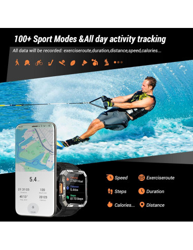 Reloj Inteligente Militar IOWODO W60 2.01'' Bluetooth 100 Días