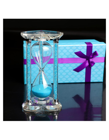 Reloj de Arena Lmzxmcy 60 Minutos Cristal Corazón Azul